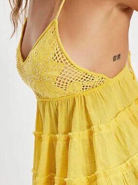 FP NWT YELLOW BEADED TOP